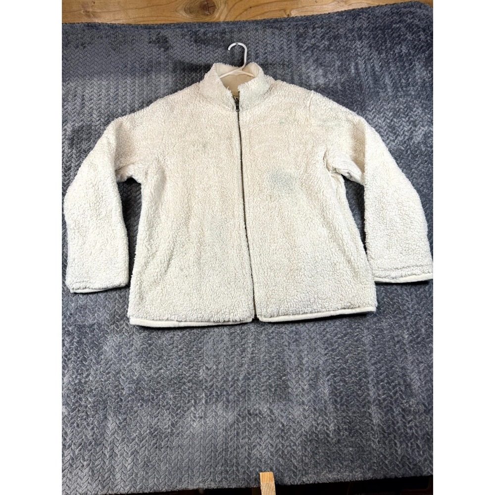 Sonoma Sherpa Jacket Womens Extra Large Off White Faux Fur Fleece Lined Full Zip
